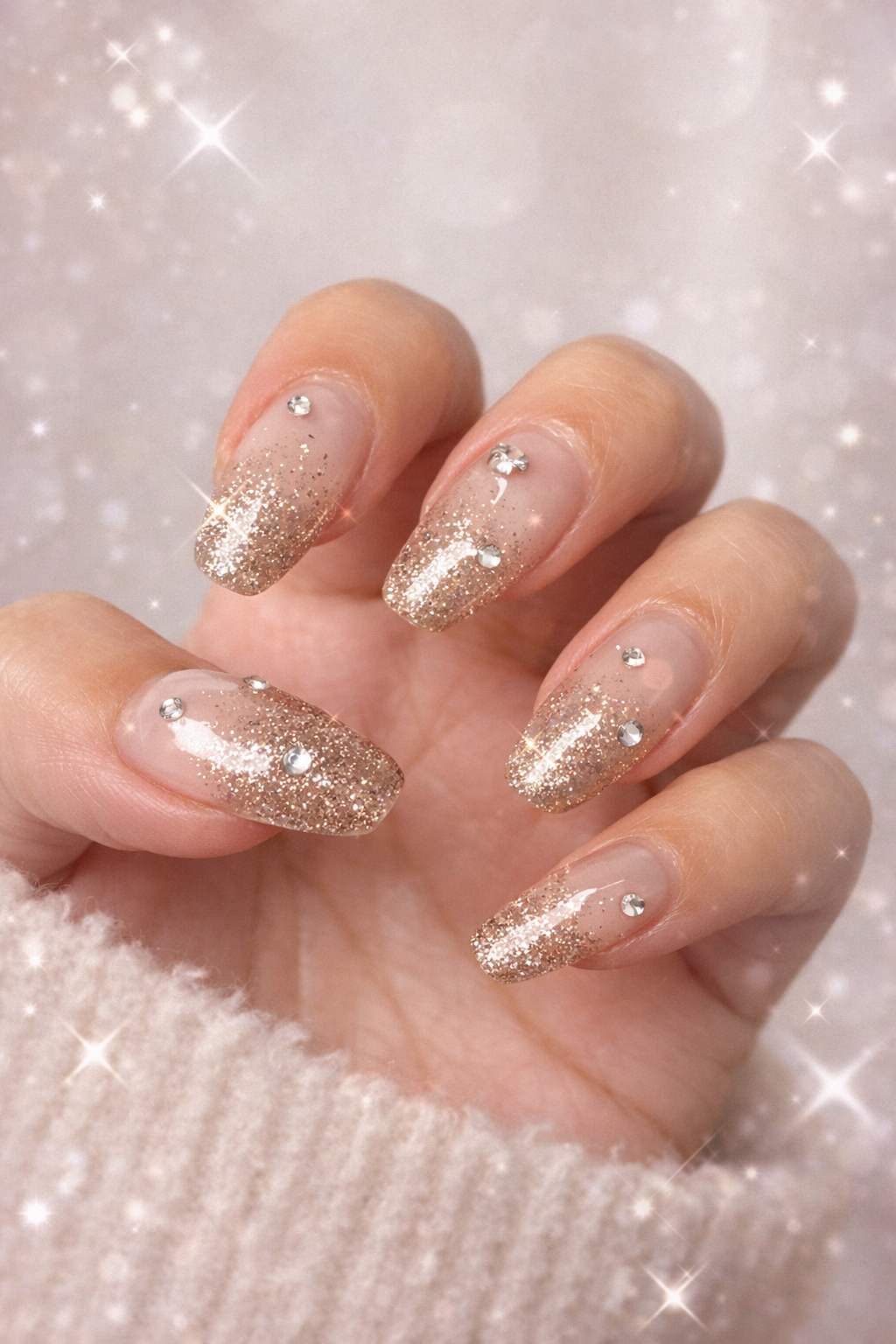 Starlight Champagne Press-on Nails
